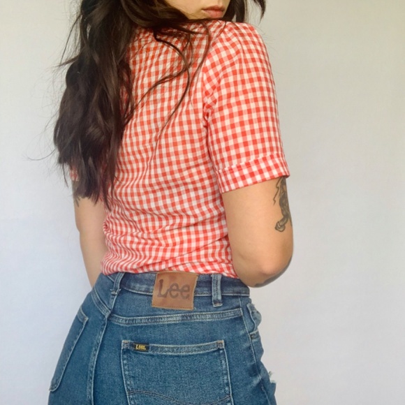 Vintage Sears Red Plaid Rockabilly Button Down - Picture 7 of 7